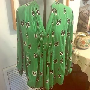 Anthropologie puppy button down blouse by Maeve 💕